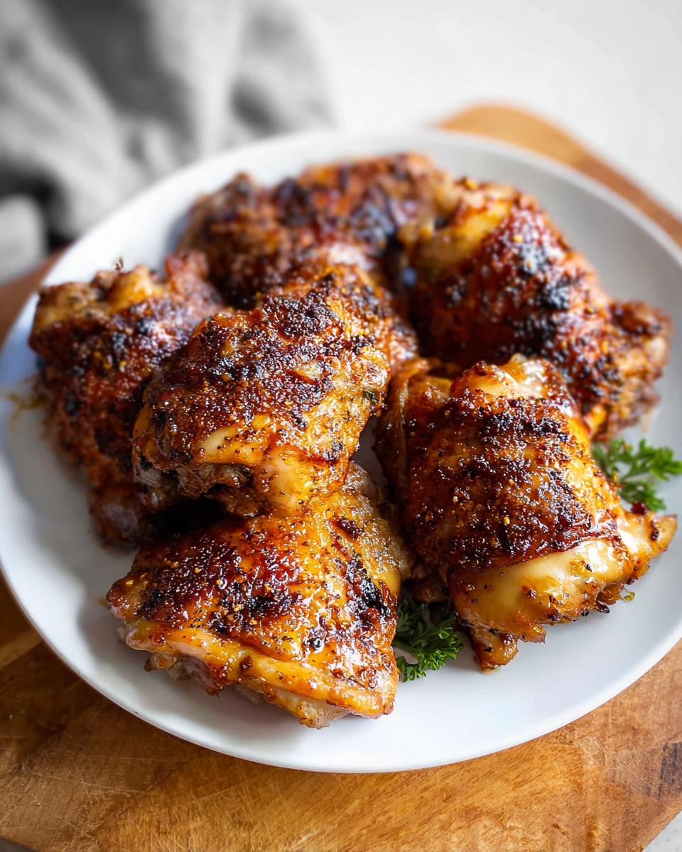 A plate of perfectly baked chicken thighs, seasoned and juicy, a key recipe from The Only Chicken Thigh Recipes Recipe You’ll Need.