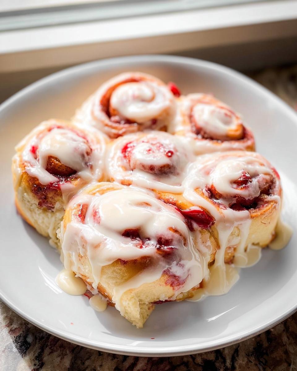 Close-up of sweet cinnamon rolls with cream cheese frosting, a perfect addition to breakfast ideas recipes.