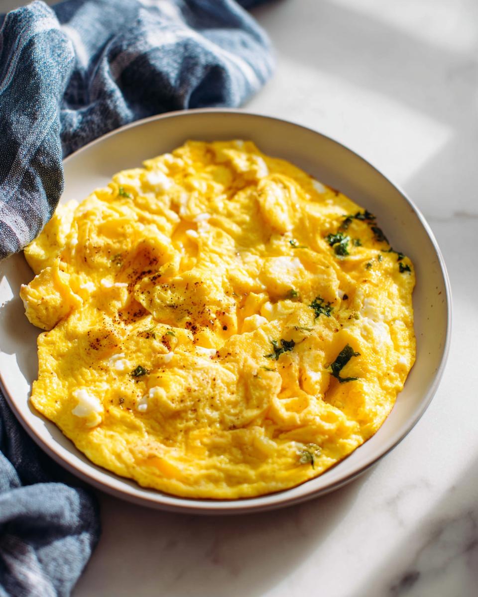 A fluffy, golden omelet with herbs and cheese, part of The Only Egg Recipes.