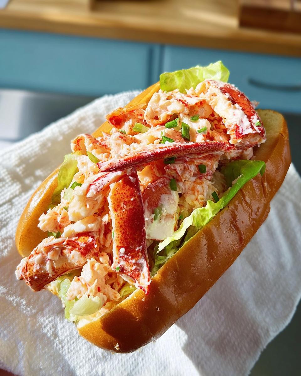 A delicious lobster roll sandwich filled with fresh lobster meat, lettuce, and chives, part of The Ultimate Sandwich Ideas Recipes Guide.