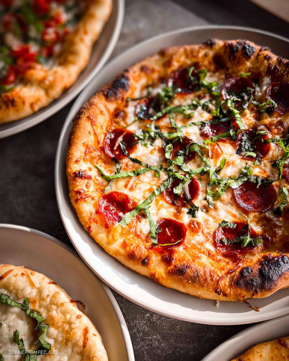 Close-up of a delicious pepperoni pizza with fresh basil, perfect for your pizza night recipes.