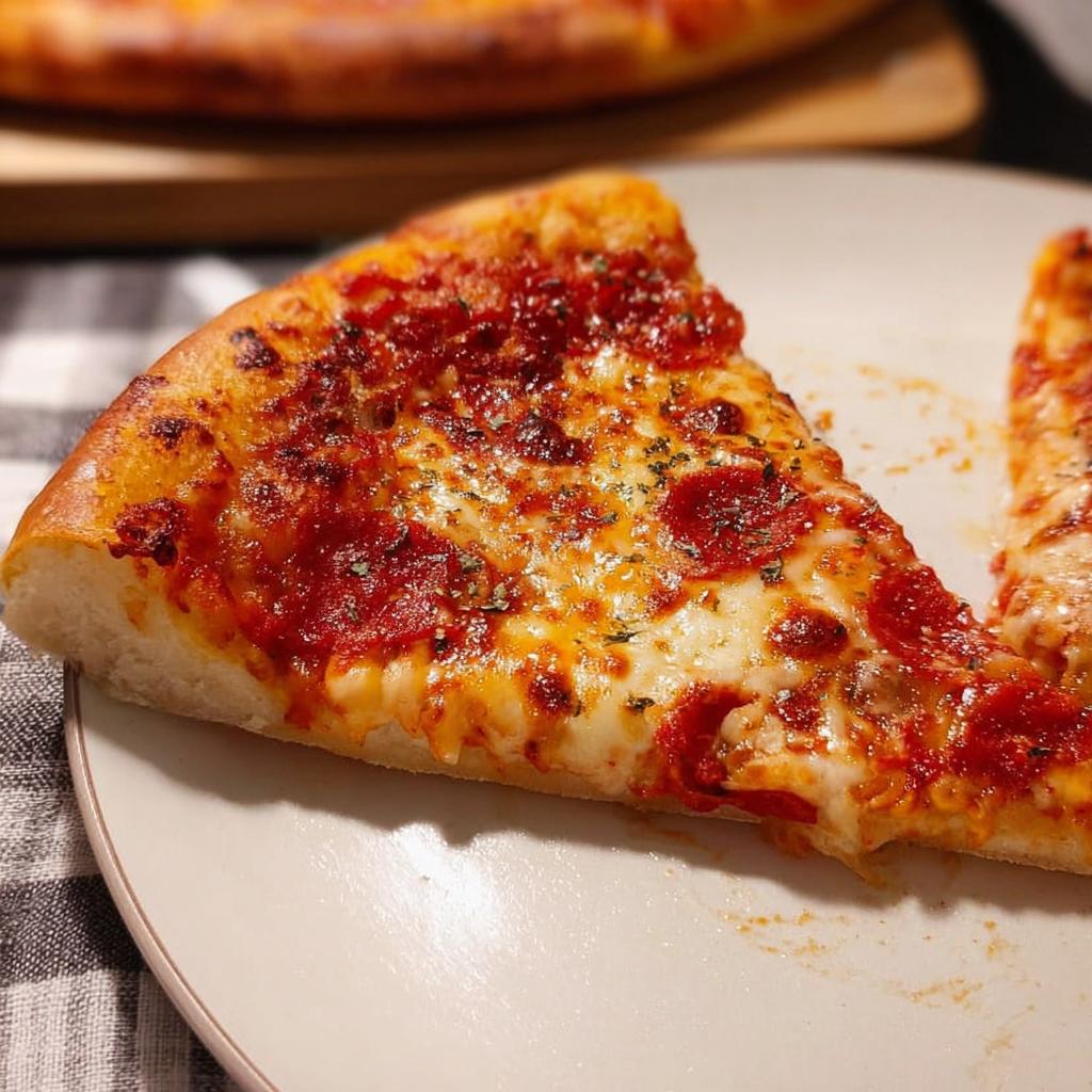 A delicious slice of pepperoni pizza, showcasing melted cheese, rich tomato sauce, and crispy crust, perfect for Pizza Night Recipes Meal Prep.