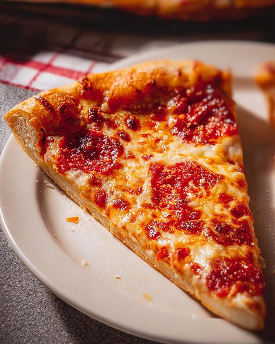A delicious slice of pepperoni pizza with melted cheese, perfect for Pizza Night Recipes Meal Prep.