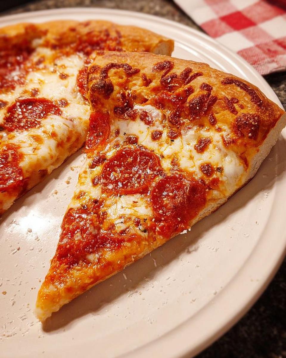 Close-up of a slice of pepperoni pizza with melted cheese and a golden crust, perfect for Pizza Night Recipes Meal Prep.