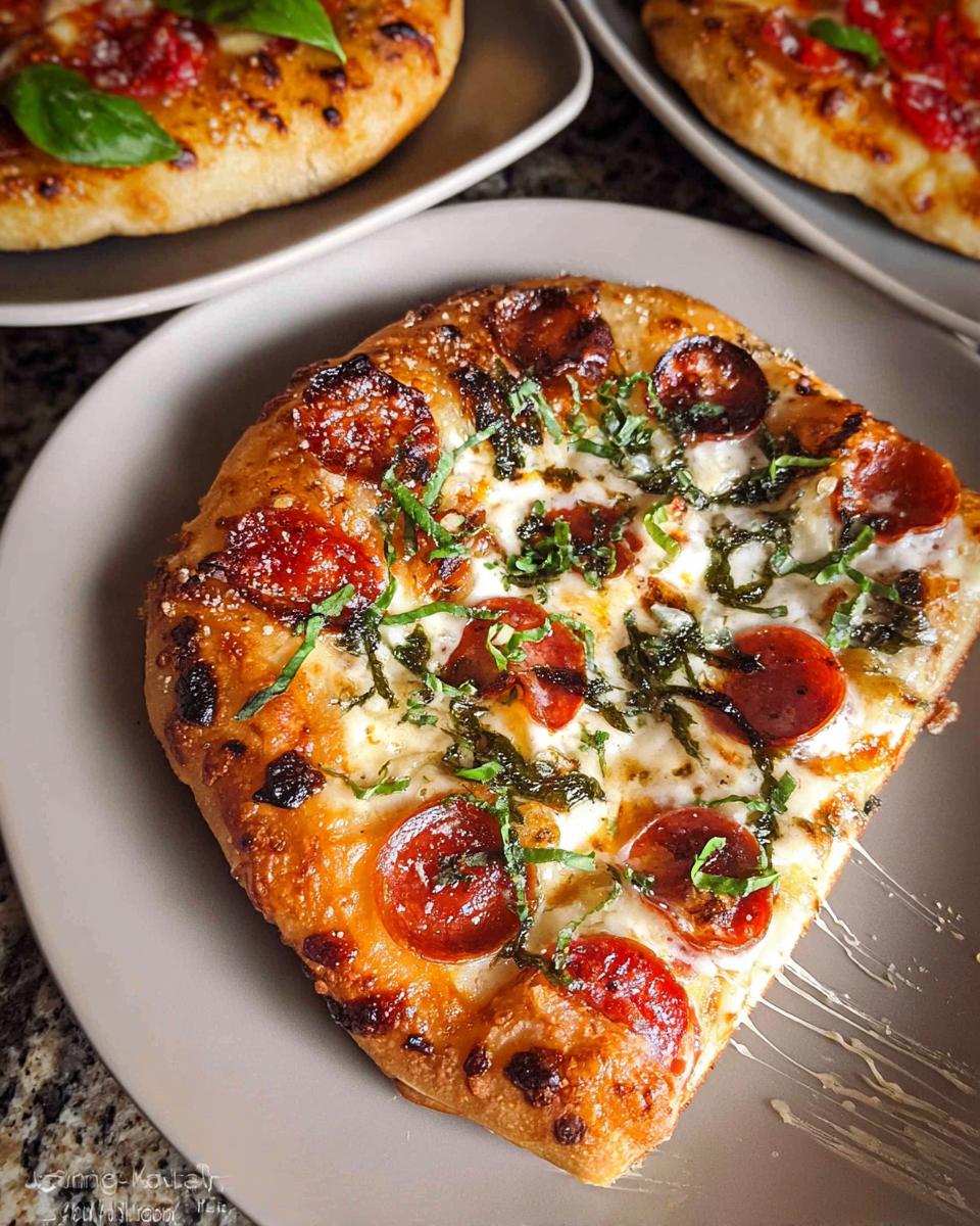 A delicious slice of pepperoni pizza with melted cheese and fresh basil, perfect for pizza night.