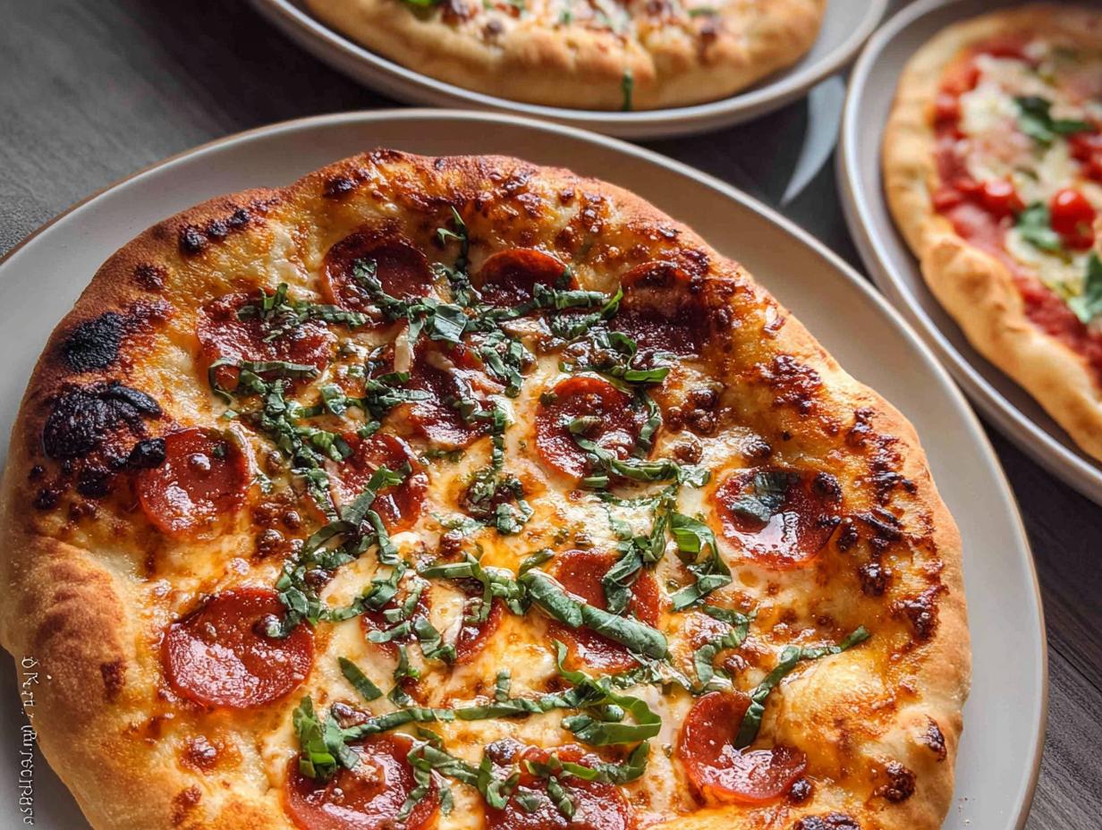 Close-up of a delicious pepperoni pizza with melted cheese and fresh basil, part of The Ultimate Pizza Night Recipes Guide.