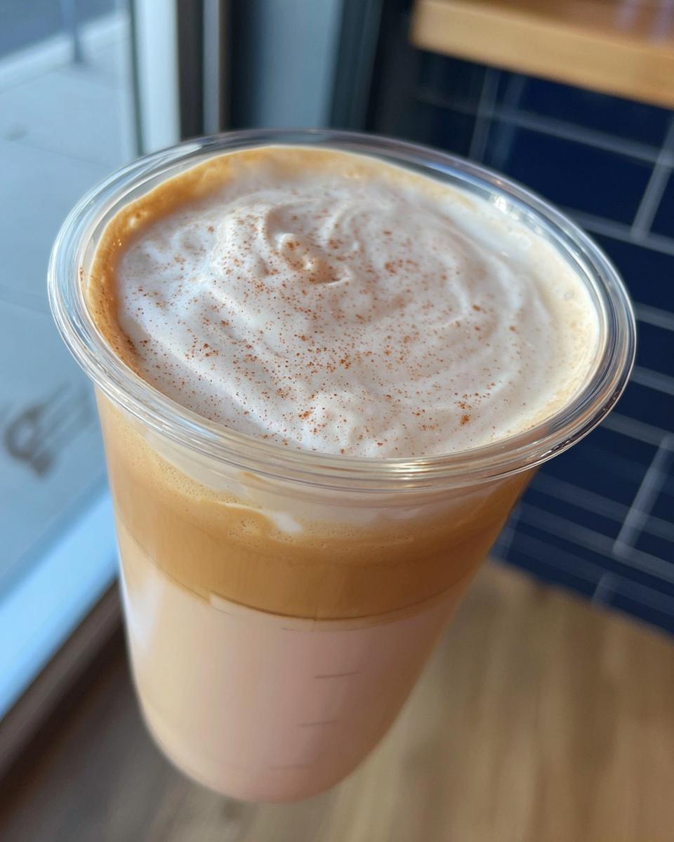 A close-up of a Starbucks Pumpkin Spice Latte with whipped cream and cinnamon, a perfect restaurant-style Starbucks drink recipe at home.