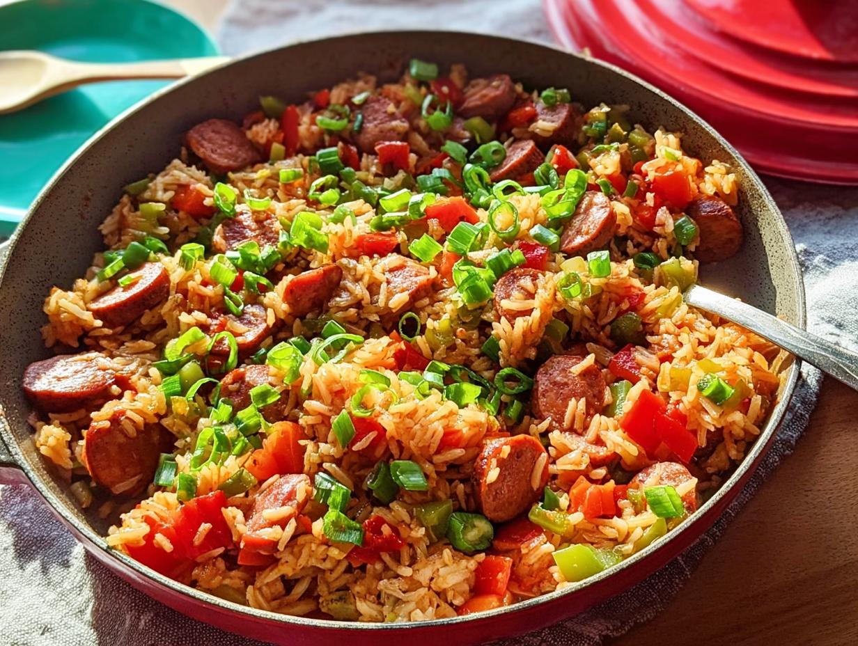 Cajun Sausage and Rice Skillet - Featured