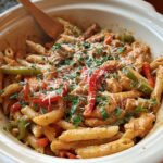 Crock Pot Creamy Cajun Chicken Pasta - Featured